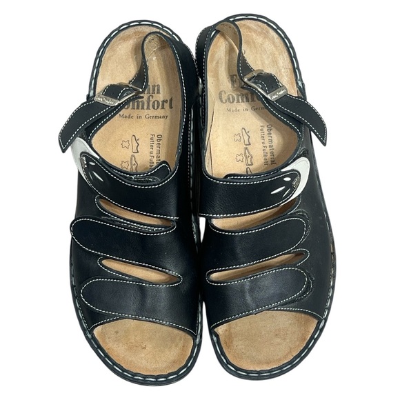 Finn Comfort Women’s black and white 
Saloniki sandals Size 12-12.5 EU 43 - Picture 6 of 12